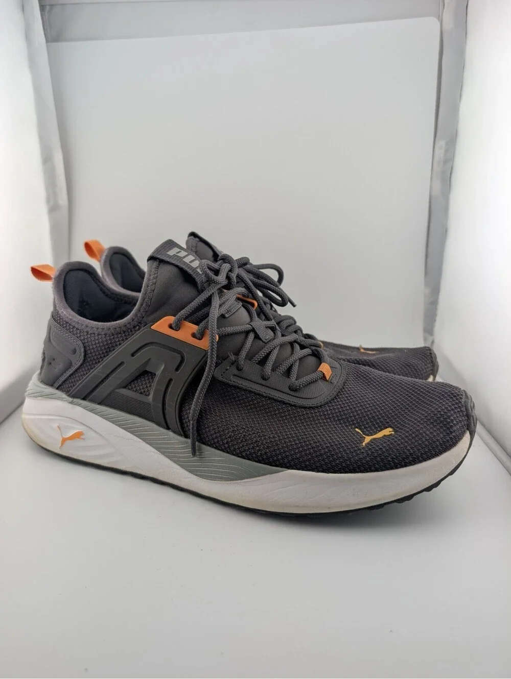 Puma Men's Size 12 Pacer 23 Running Shoes Gray Orange